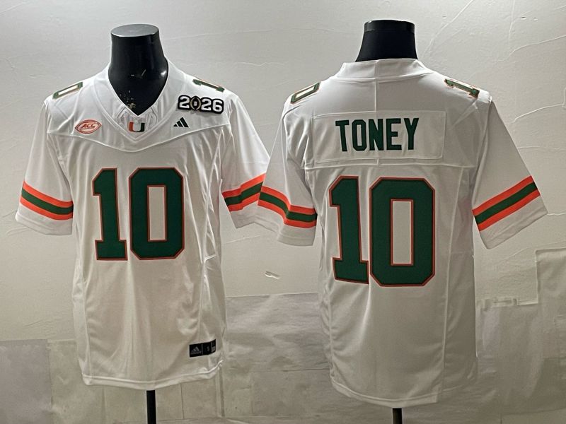 Men 2026 Miami Hurricanes #10 Toney White 3th generations Nike Limited NCAA Jersey 08